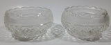 Set of 2 Vintage Crystal Glass Candy Dish Bowls 4 1/4" Diameter