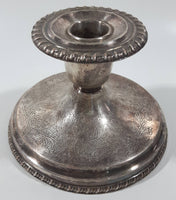 Antique 19th Century Sheffield Reproduction 3 1/4" Tall Engraved Silver Plated Candle Stick Holder #1643