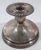Antique 19th Century Sheffield Reproduction 3 1/4" Tall Engraved Silver Plated Candle Stick Holder #1643