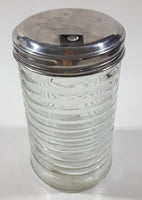 Vintage Ring Ribbed Glass Sugar Dispenser 5 1/4" Tall