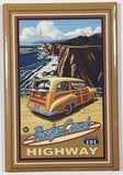 Pacific Coast Highway 101 Woody Wagon Themed 2 1/8" x 3 1/8" Fridge Magnet
