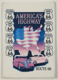 Route 66 America's Highway Classic Cars Themed 2 1/8" x 3 1/8" Fridge Magnet