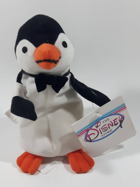 Walt Disney The Disney Store Mary Poppins Penguin 6 1/2" Tall Stuffed Animal Bean Bag Plush with Tags