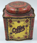 Vintage Coffee Red Tin Metal Container