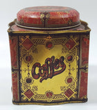 Vintage Coffee Red Tin Metal Container