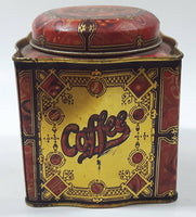 Vintage Coffee Red Tin Metal Container