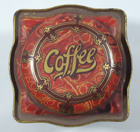 Vintage Coffee Red Tin Metal Container