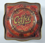 Vintage Coffee Red Tin Metal Container