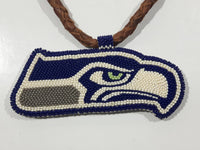 Seattle Seahawks NFL Football Team Native American Beaded Art Logo Large Medallion Necklace