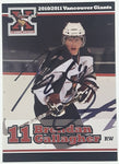 2010 2011 WHL Vancouver Giants Brendan Gallagher #11 RW 2 1/2" x 3 1/2" Paper Card Signed Autograph