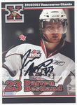2010 2011 WHL Vancouver Giants Darren Bestland #23 D 2 1/2" x 3 1/2" Paper Card Signed Autograph