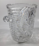 Vintage German Pinwheel and Star Cut Leaded Crystal Glass 5 1/4" Tall Ice Bucket Pail