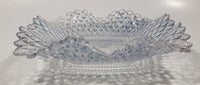 Vintage Light Blue Tinted Diamond Cut Crystal 7" x 7" Square Shaped Glass Candy Dish