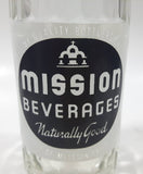 Vintage 1950s Mission Beverages 10 oz Clear Glass Twist Neck Beverage Bottle "Naturally Good In All Flavors" Fort William Bottling Works Ontario