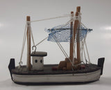 Vintage P.E.I. Prince Edward Island Fishing Trawler Boat Small 4 1/4" Long Wood Ship Model