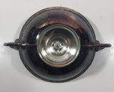 Vintage Silver Tone Metal Figural Face Head Handles 5" Diameter Bowl Dish