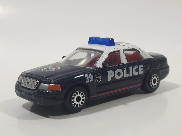 Realtoy Ford Crown Victoria Police Anti Crime #32 Dark Blue and White Die Cast Toy Car Emergency Vehicle