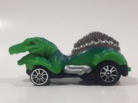 Rare Motor Max 6402 Dinosaur Shaped Green Pull Back Die Cast Toy Car Vehicle