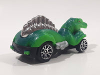 Rare Motor Max 6402 Dinosaur Shaped Green Pull Back Die Cast Toy Car Vehicle