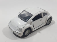 Volkswagen Beetle White Die Cast Toy Car Vehicle with Opening Doors