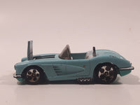 1996 Hot Wheels Hill's Exclusive '58 Corvette Coupe Convertible Light Blue Aqua Teal Die Cast Toy Car Vehicle with Opening Hood