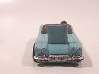 1996 Hot Wheels Hill's Exclusive '58 Corvette Coupe Convertible Light Blue Aqua Teal Die Cast Toy Car Vehicle with Opening Hood