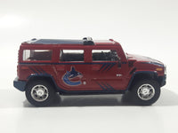 2004 2005 Season Fleer NHL Ice Hockey Vancouver Canucks Hummer H2 Dark Red Maroon Die Cast Toy Car Vehicle
