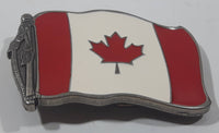 Waving Canada Flag Enamel Metal Belt Buckle Bottle Opener