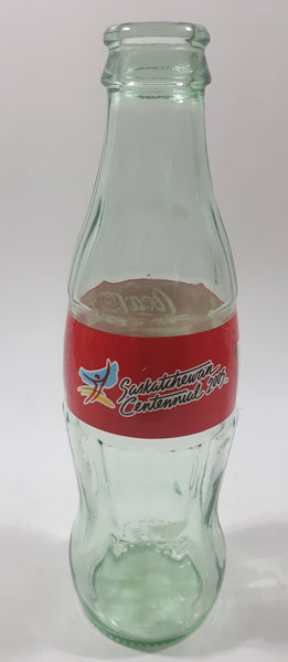 Coca Cola Classic Saskatchewan Centennial 2005 237 mL 7 1/2" Tall Clear Glass Soda Pop Bottle