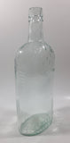 Antique C. 1910 Mitchell & Co of Belfast Ltd Irish Whisky One Pint 9 1/2" Tall Embossed Clear Glass Liquor Bottle