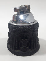 Vintage Art Deco Black Tiki Themed Semi Automatic Table Lighter Japan