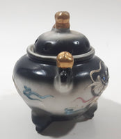 Antique 1940s Japanese Moriage Dragon Ware Porcelain Incense Burner 3" Tall