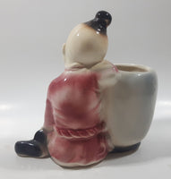 Antique Royal Copley Asian Boy Porcelain Planter