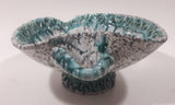 Antique Italian Embossed Teal Green and White Heart Shaped Pottery Candy Dish 6958 Italy