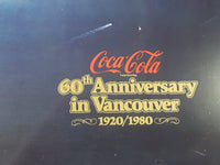 Vintage 1980 60th Anniversary of Coca-Cola in Vancouver 1920-1980 Aerial Shot of Downtown Vancouver and Part of Stanley Park Official Blue Metal Beverage Tray