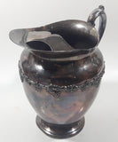 Antique Majestic Old English Reproduction 6190 S.P.B.M. Silver Plated Brass Metal 8" Tall Wine Grape Themed Pitcher Jug