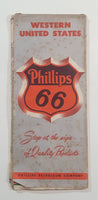 Vintage 1951 Phillips 66 Western United States Paper Map Phillips Petroleum Company