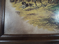 Vintage Horse Fair Holland 1842 Antique Painting Heavy Large Ceramic Tile Trivet Wood Framed 16" x 16"