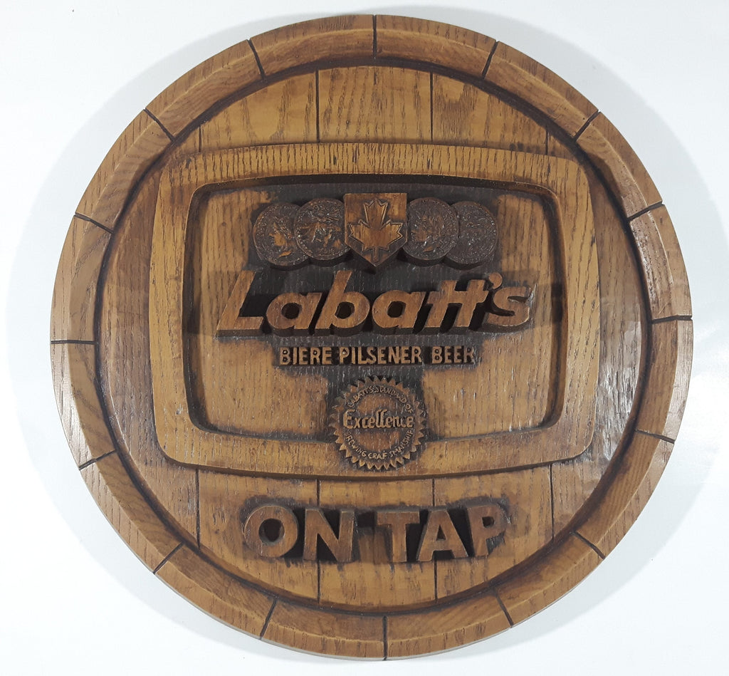 Vintage Labatt's Pilsener Beer On Tap Faux Wood Carved Style Large 18 ...