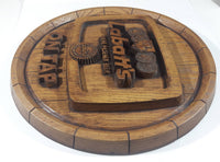 Vintage Labatt's Pilsener Beer On Tap Faux Wood Carved Style Large 18" Diameter Pub Bar Sign