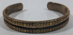 Vintage X and Arrow Engraved Pattern Metal Bangle Bracelet