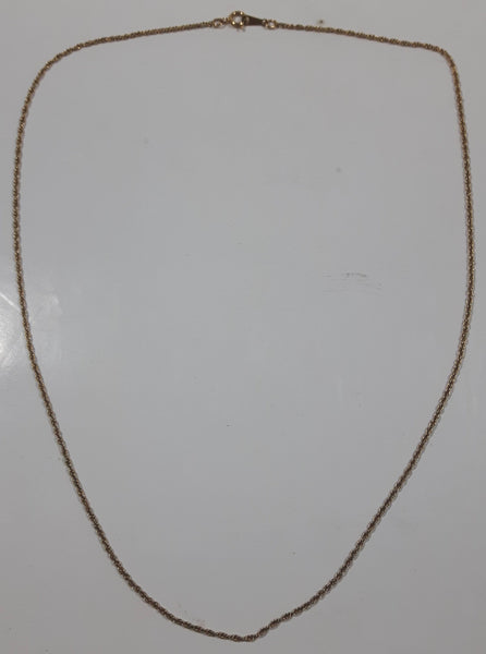 Gold Tone Metal Chain Necklace 24" Long