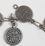 1313 1188 Coin Token Medallion Themed Metal 7" Long Bracelet