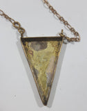 Triangle Pendant Brass Metal 32" Long Necklace