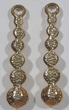 Sparkling Clear Rhinestone and Gold Tone Metal Earring Pendants Set of 2