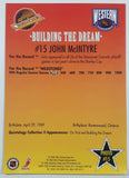 1995 NHL Enterprises Quintology Collection Building The Dream #15 NHL John McIntyre Vancouver Canucks Jumbo 5" x 7" Photo Hockey Card