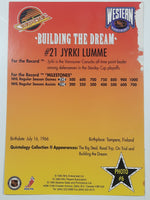 1995 NHL Enterprises Quintology Collection Building The Dream #21 NHL Jyrki Lumme Vancouver Canucks Jumbo 5" x 7" Photo Hockey Card