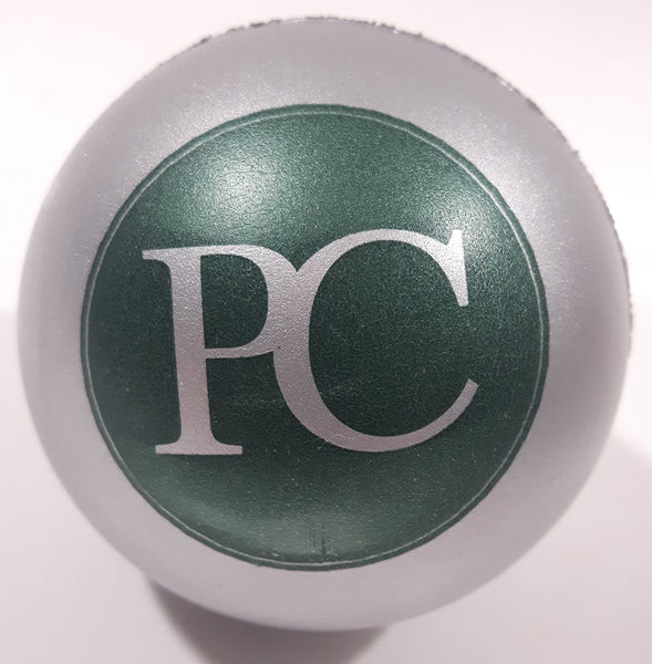 Silver and Green PC 2 3/4" Diameter Promotional Advertising Stress Ball