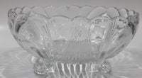 Vintage 6" Diameter 3" Tall Clear Glass Footed Candy Nut Dish