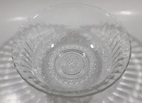 Vintage 7 3/4" Diameter 3 1/4" Tall Embossed Clear Glass Bowl